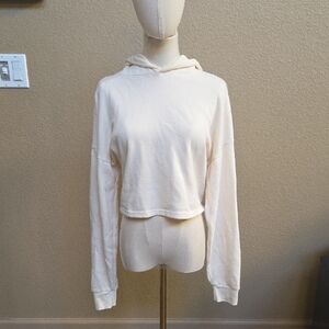 Forever 21 Off-White Cropped Hoodie